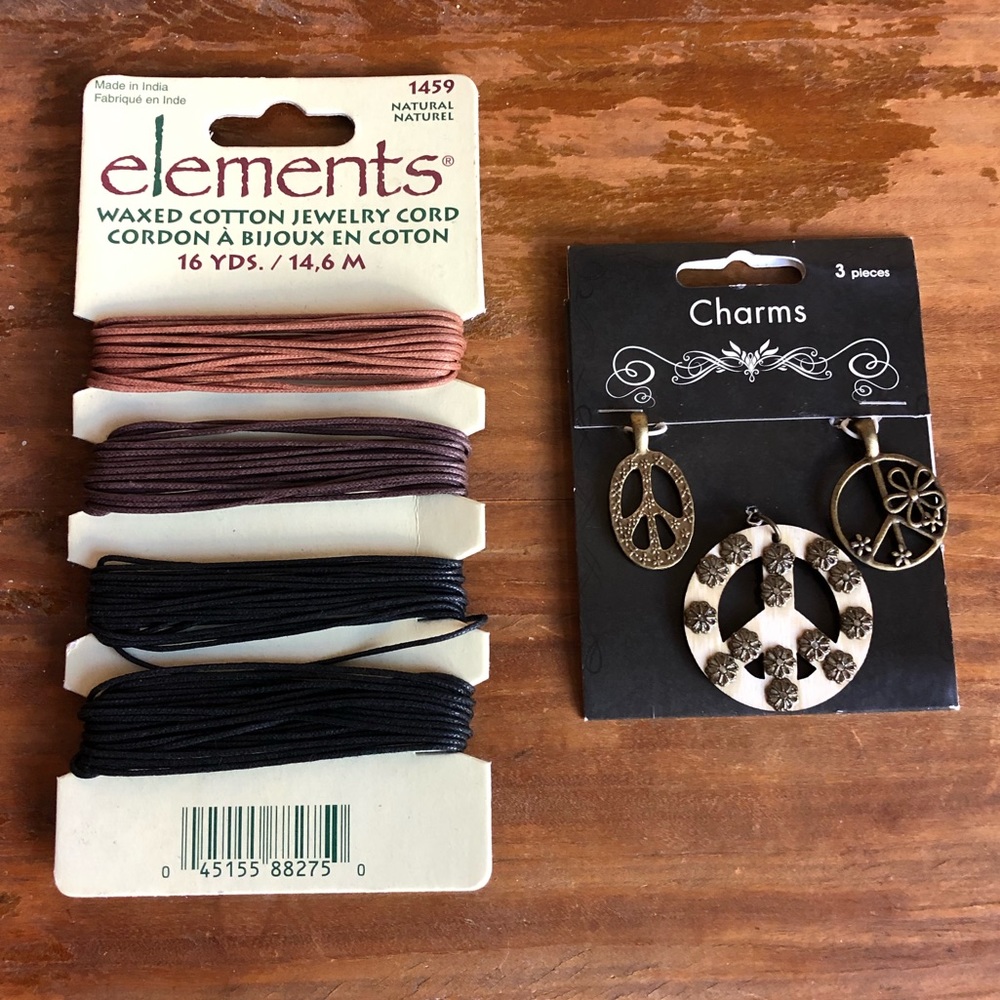 Peace Sign Pendants with Cord
